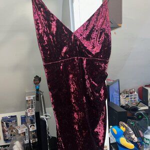 Forever 21 Burgandy Red Velvet Mini Dress - Size Small